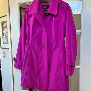 London Fog Women's Fuchsia Trench Coat